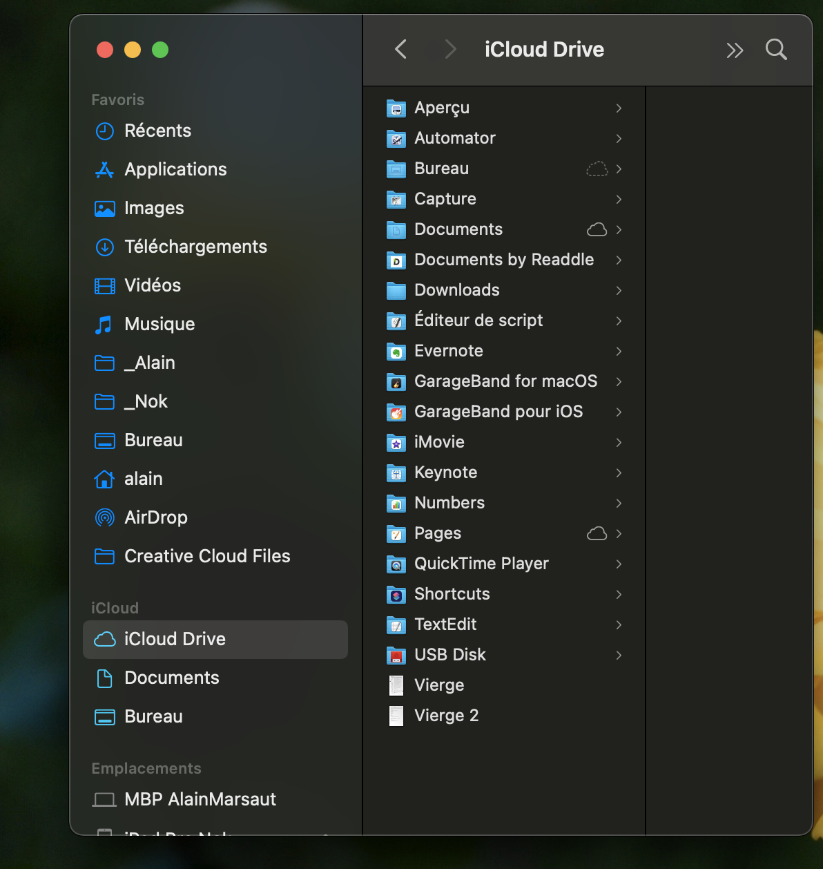 iCloud Drive dans le Finder